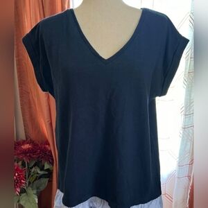 Loft Navy Dolman Sleeve Rayon Blouse SP *F